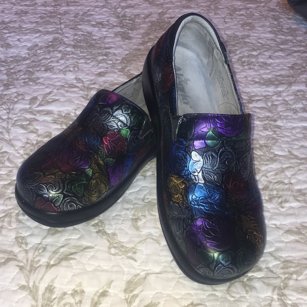 Alegria all leather Rose print Clogs 39